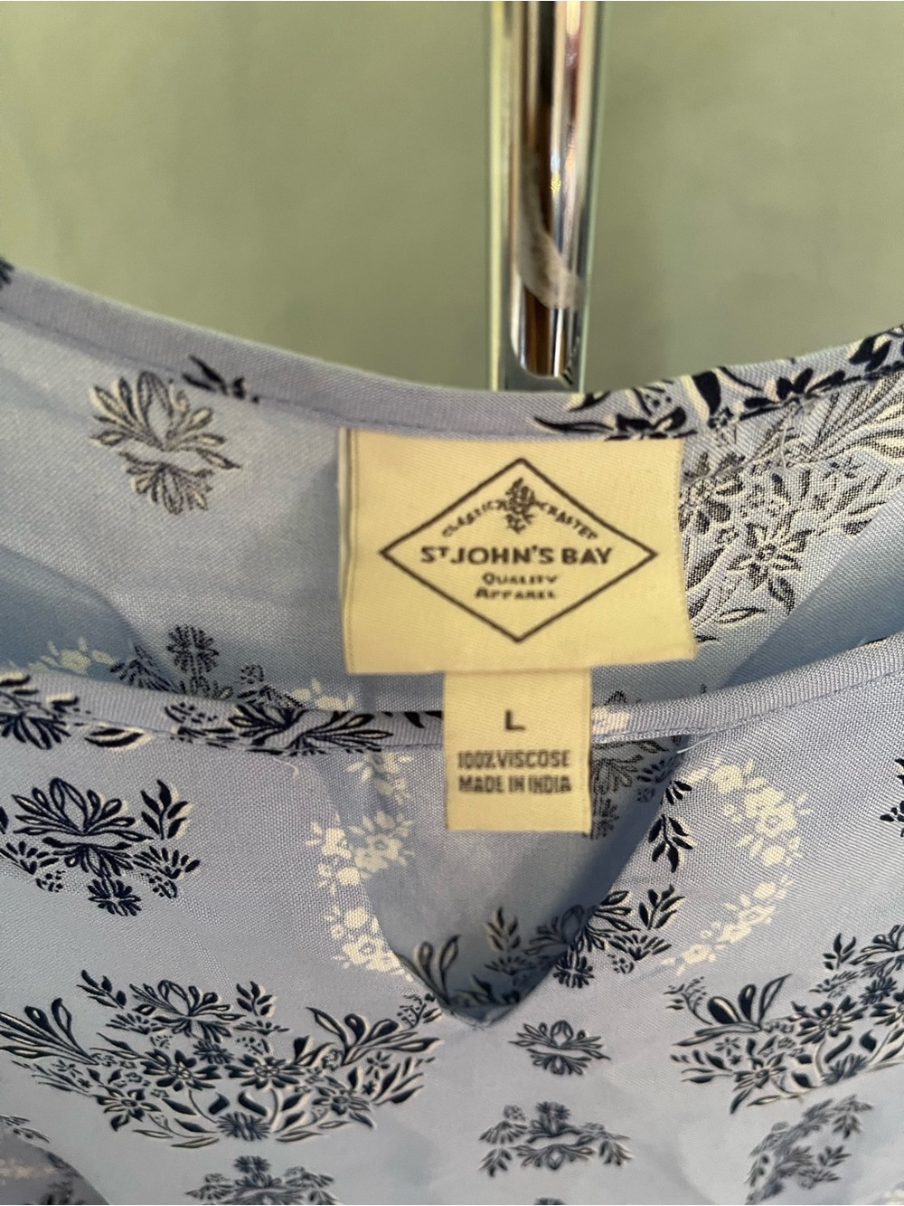 St. John's Bay Light Blue Floral Cold-Shoulder Tunic - Picture 3 of 3